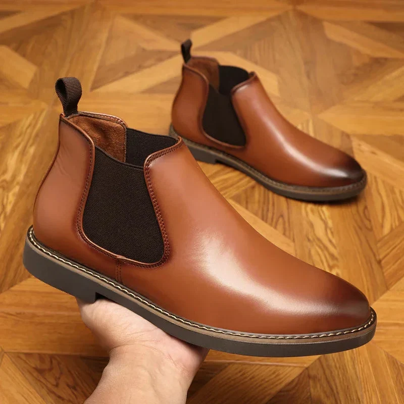 Autumn Winter Spring Elastic Chelsea Boots For Men