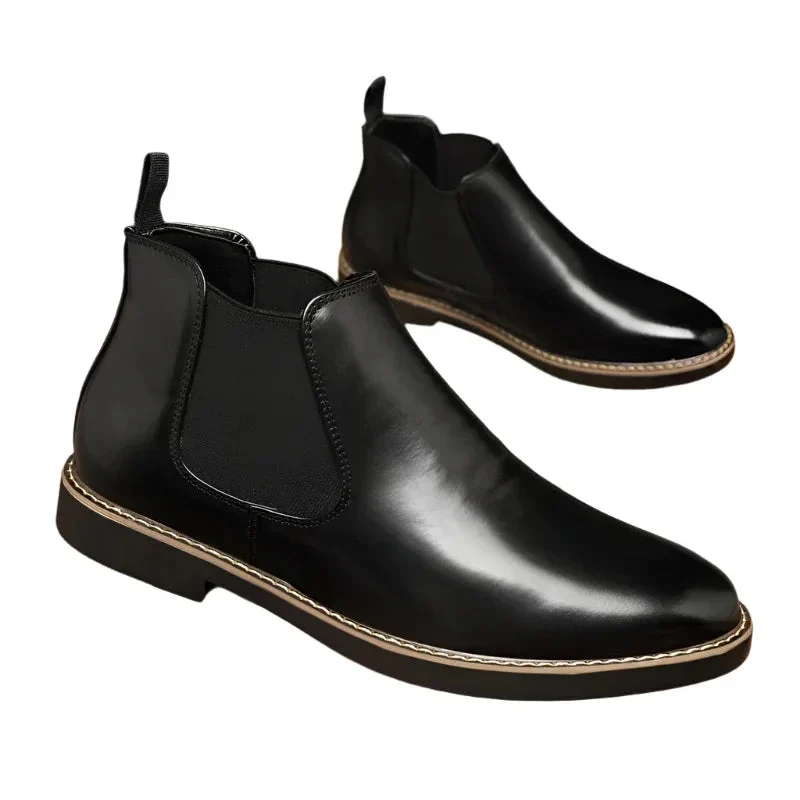 Autumn Winter Spring Elastic Chelsea Boots For Men
