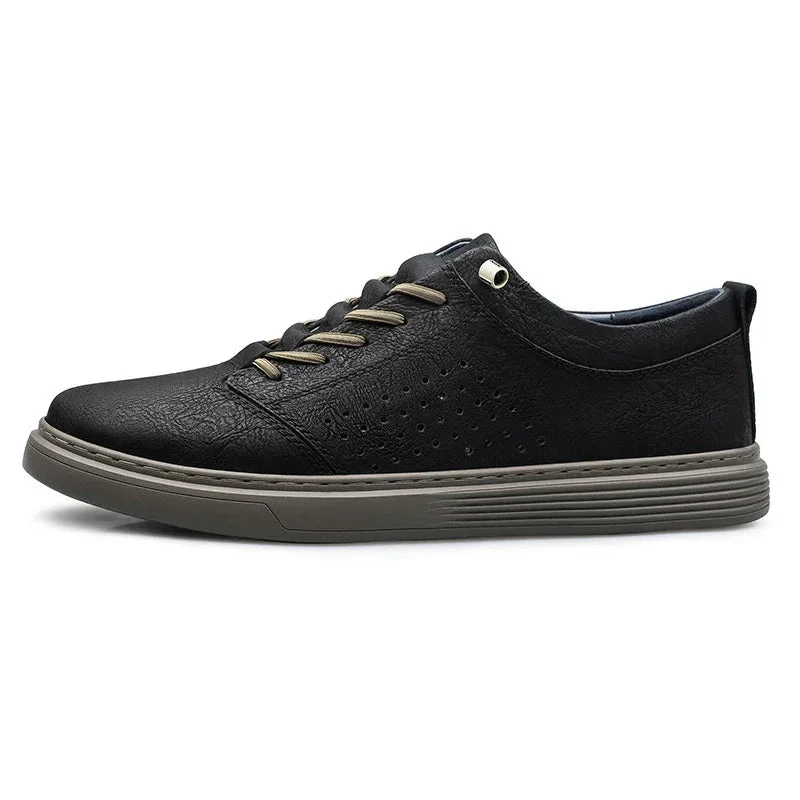 Hollow-Out Breathable Shoes Casual Spring And Summer Low-Top Cowhide Surface Fashion Sneakers