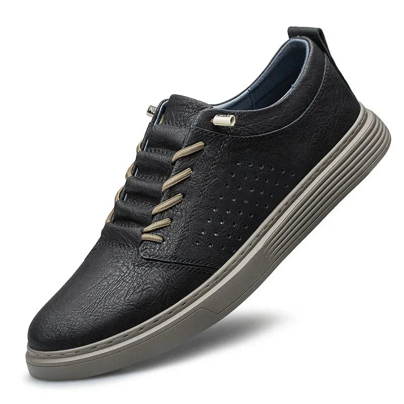 Hollow-Out Breathable Shoes Casual Spring And Summer Low-Top Cowhide Surface Fashion Sneakers