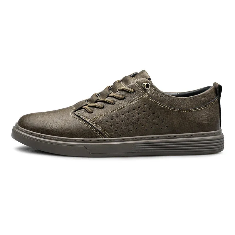 Hollow-Out Breathable Shoes Casual Spring And Summer Low-Top Cowhide Surface Fashion Sneakers