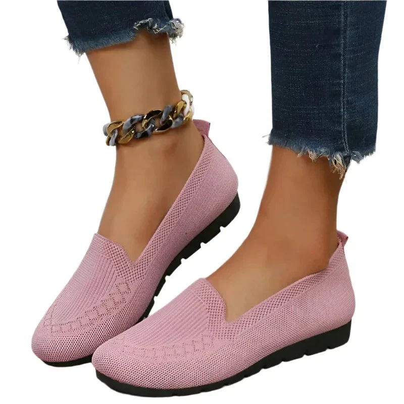 Casual Mesh Flats Shoes Fashion Solid Color Round Toe Loafers Cozy Lazy Shoes For Women