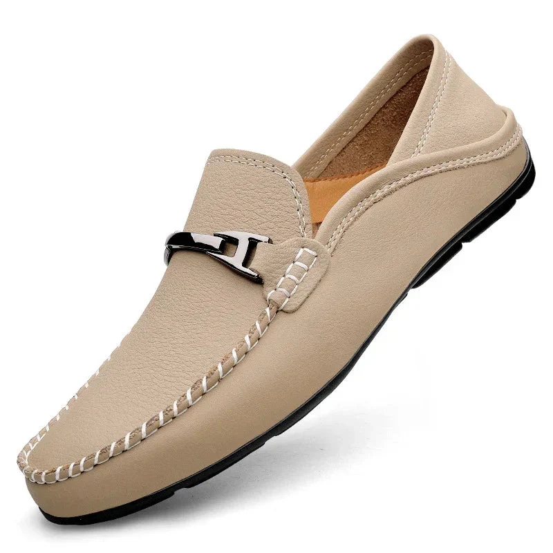Extra Large Casual Leather Shoes Widened Gommino Loafers