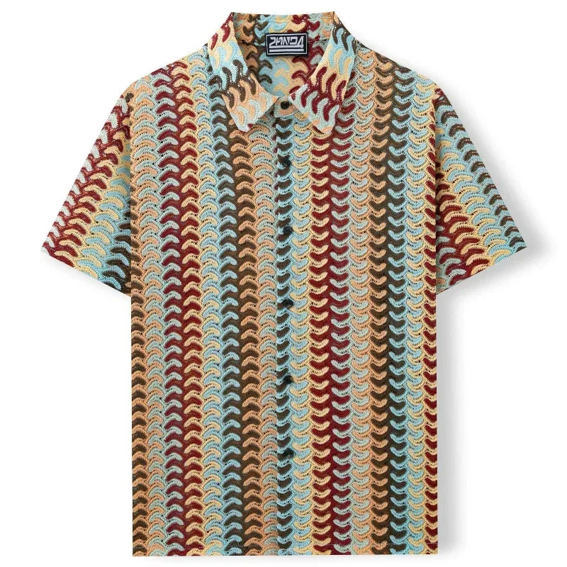 Colorful Breathable Short Sleeve Summer Shirt For Men