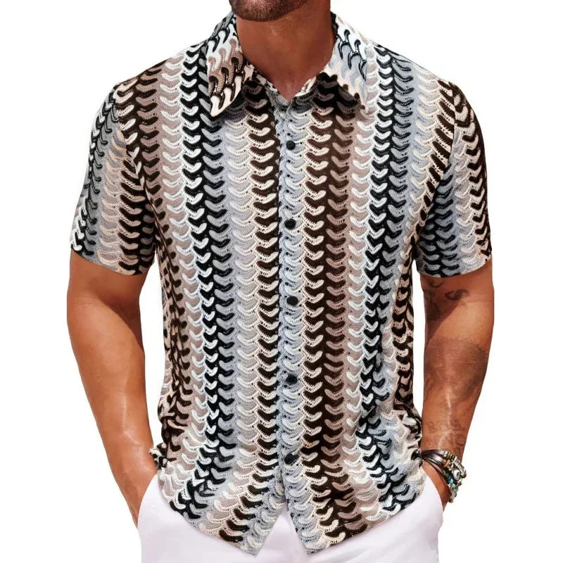 Colorful Breathable Short Sleeve Summer Shirt For Men