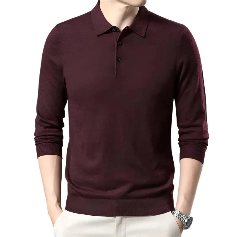 Men's Woolen Spring And Autumn Solid Color Sweater