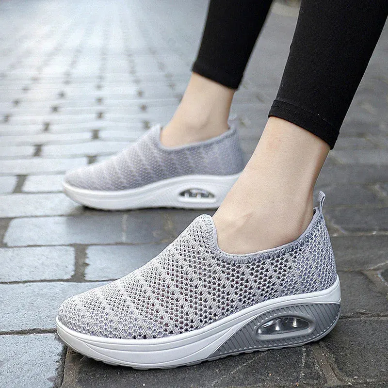 Women's Fashion Shoes Fly-Knit Breathable Outdoor Sneakers