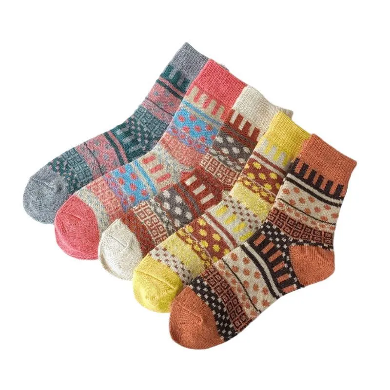 Thick Knitted Winter Wool Socks With Medium Tube
