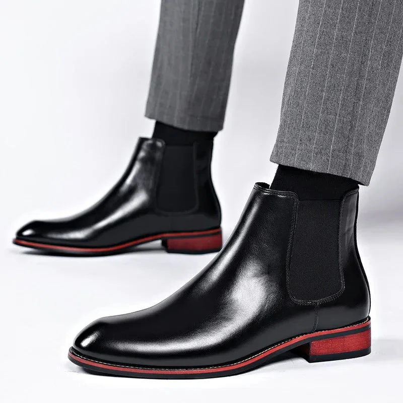 Men's Autumn Breathable Pointed Toe Chelsea Boots