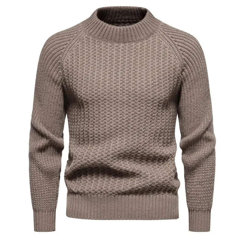 Men's Casual Loose Solid Color Round Neck Sweater