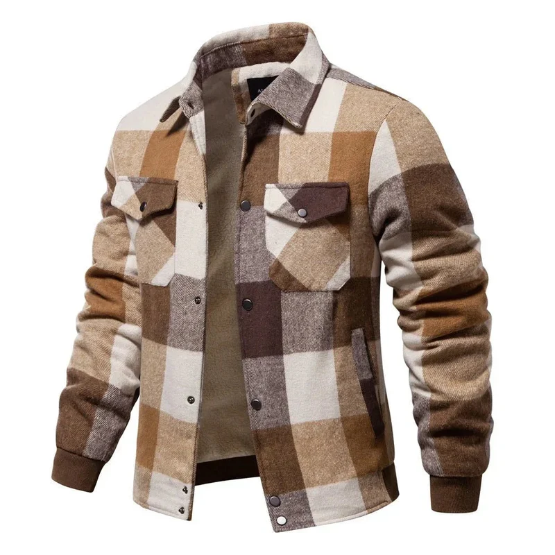 Autumn And Winter Men's Jacket Casual Plaid Coat