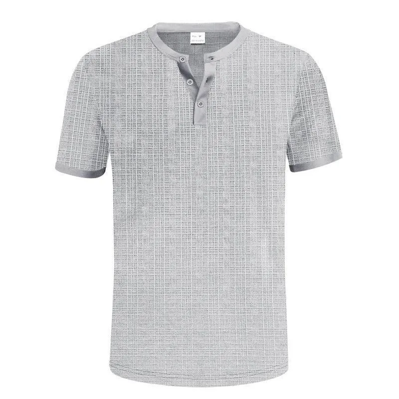 Breathable Men's Casual Buttoned Henley Shirt Top