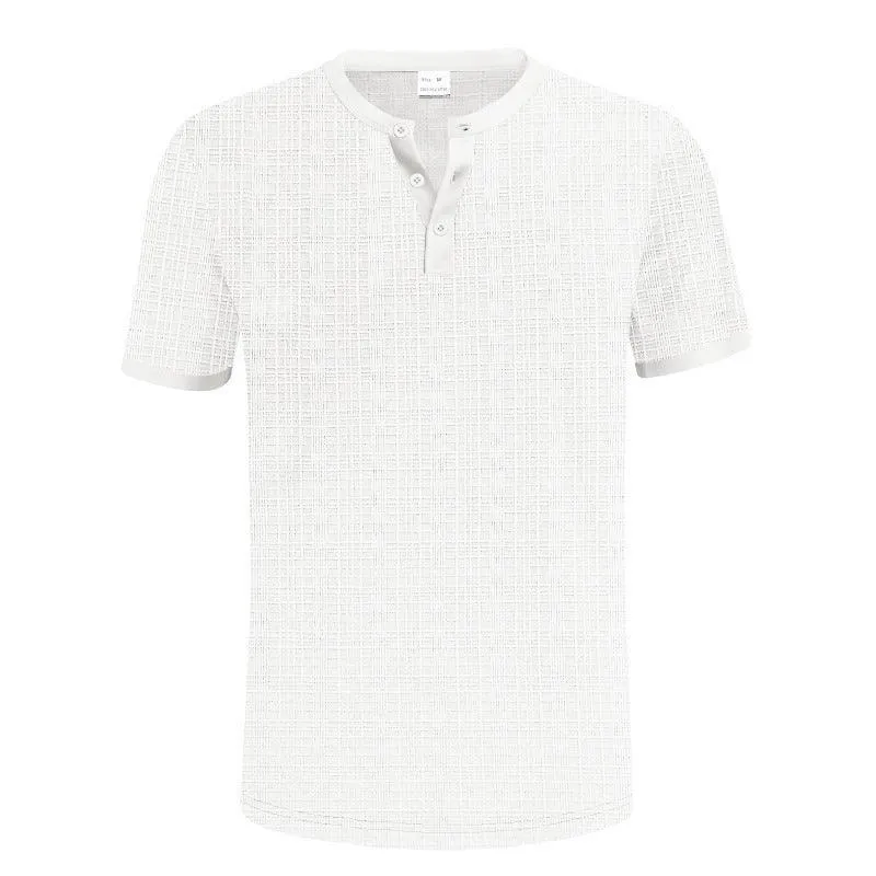Breathable Men's Casual Buttoned Henley Shirt Top