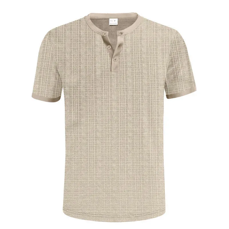 Breathable Men's Casual Buttoned Henley Shirt Top