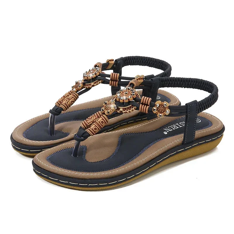 Women's Bead Woven Flat Bottom Casual Sandals