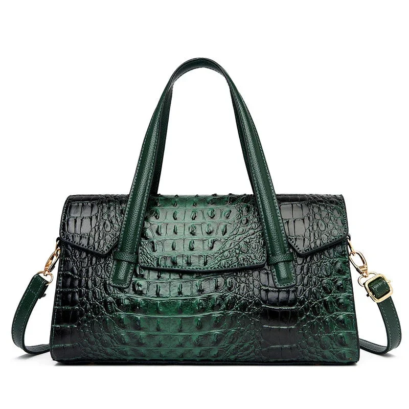 Soft Leather Fashionable Handbag With Large Capacity & Shoulder Strap