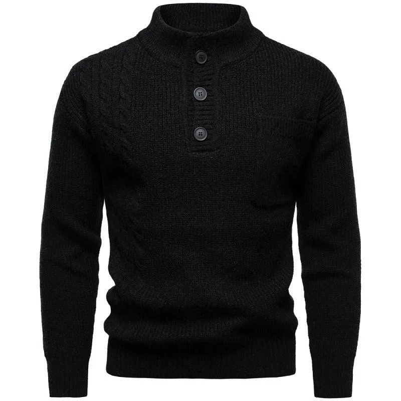 Men's Fashion British Henry Stand Collar Sweater
