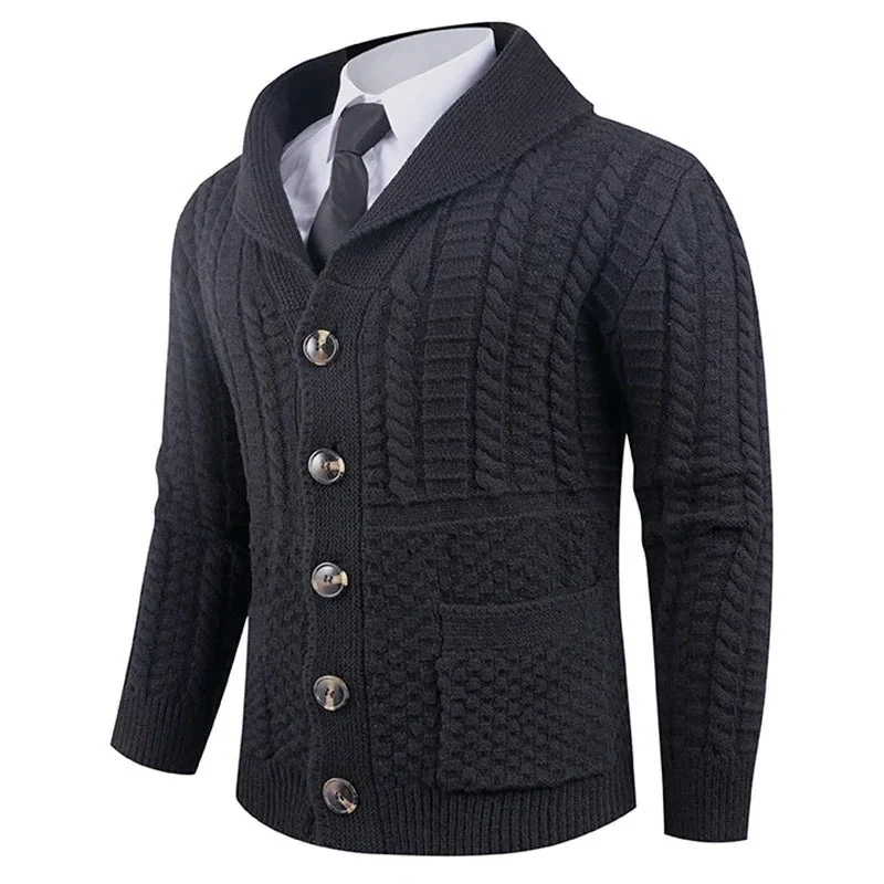 Men's Long-Sleeve Warm Elegant Cardigan Sweater