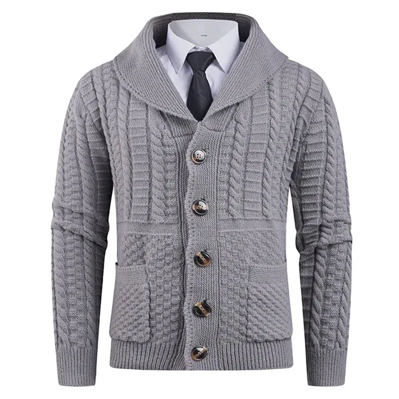 Men's Long-Sleeve Warm Elegant Cardigan Sweater