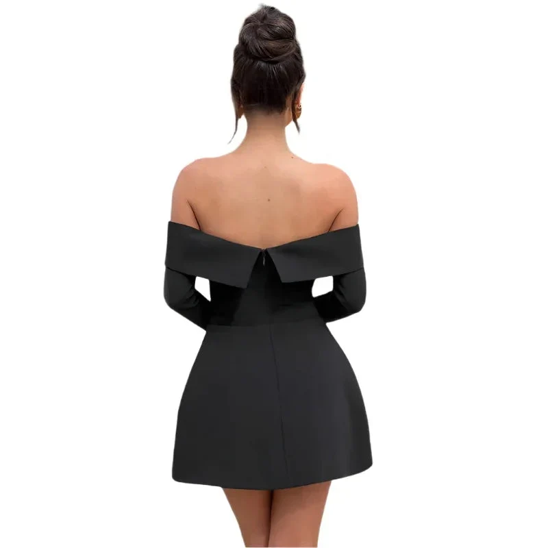 Women's Elegant Slim Fit Off-Shoulder Dress