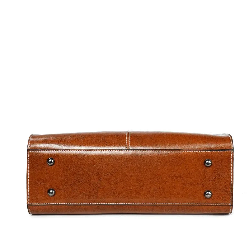 Women's Oil Waxed Leather Handbag
