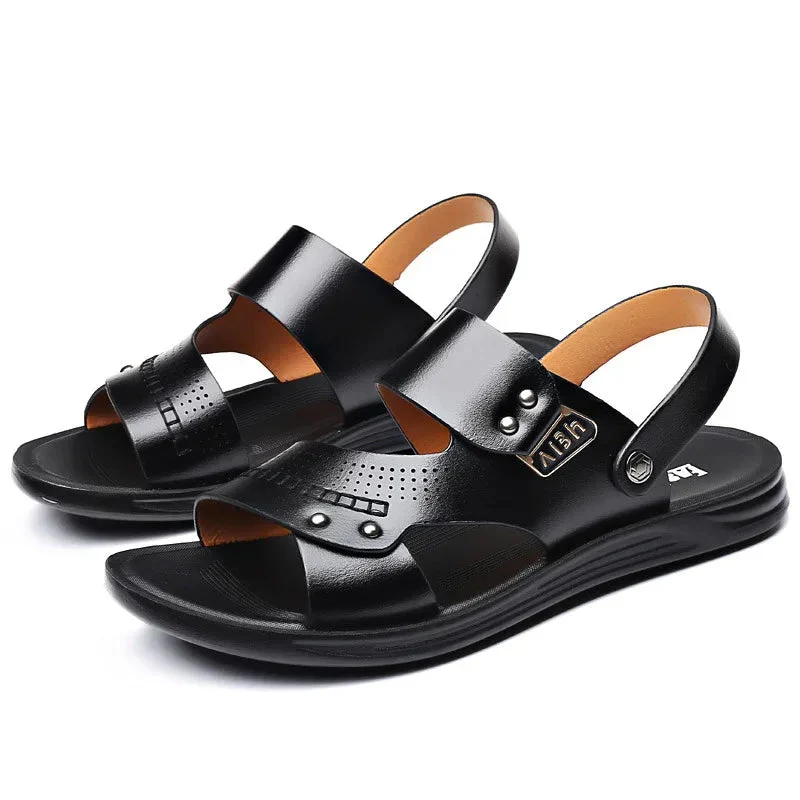 Men's Genuine Leather Wear-Resisting Non-Slip Breathable Sandals