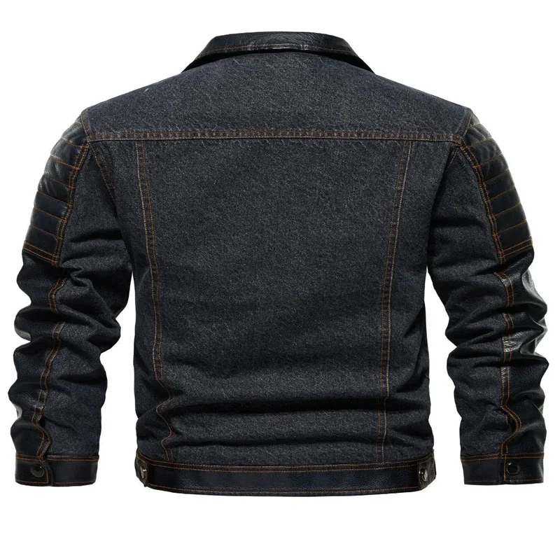 Men's Denim Patchwork Autumn Outerwear Jacket