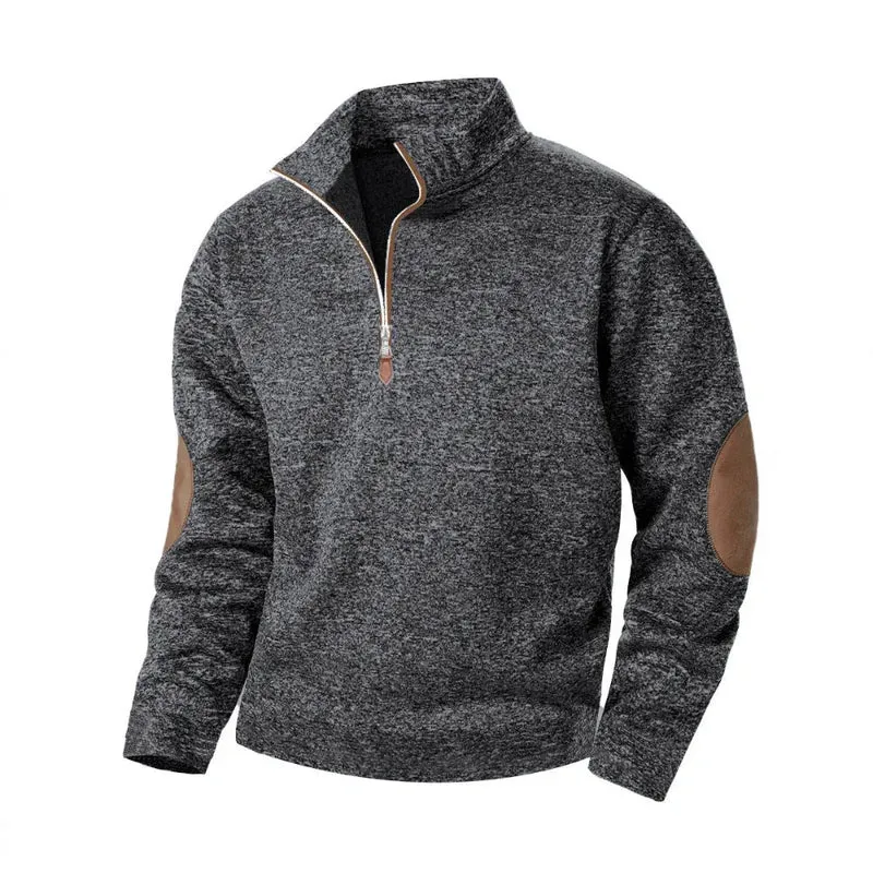 Men's Casual Jacquard Cardigan Sweater With Jointed Panels