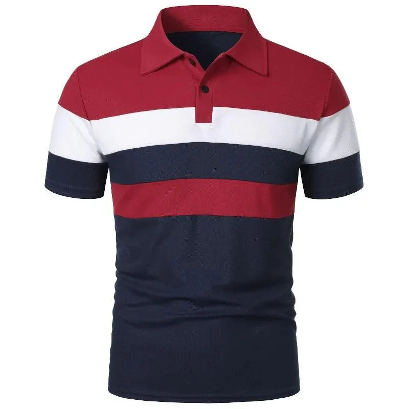 Men's Short Sleeve Polo Shirt With Three Stripes