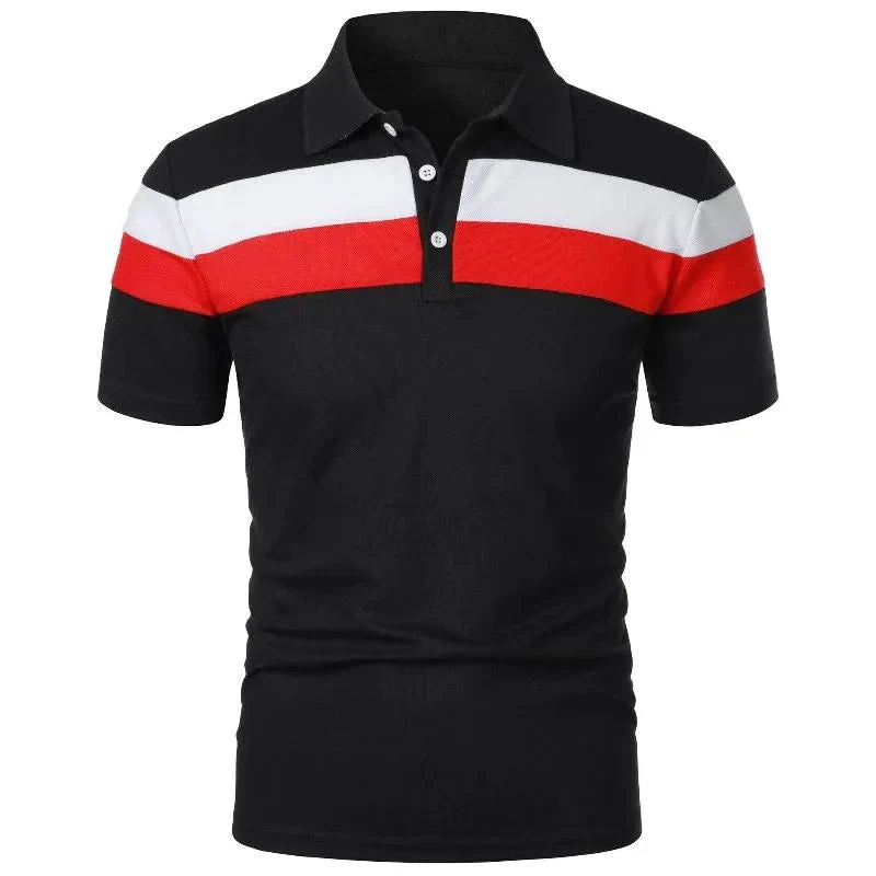 Men's Short Sleeve Polo Shirt With Three Stripes