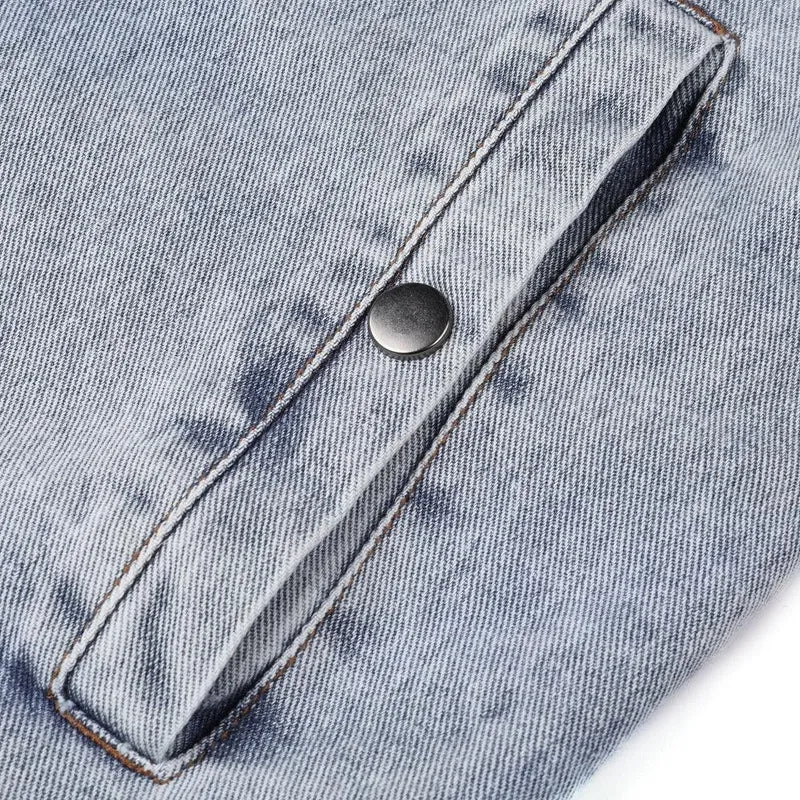 Men's Retro Denim Patchwork Jacket