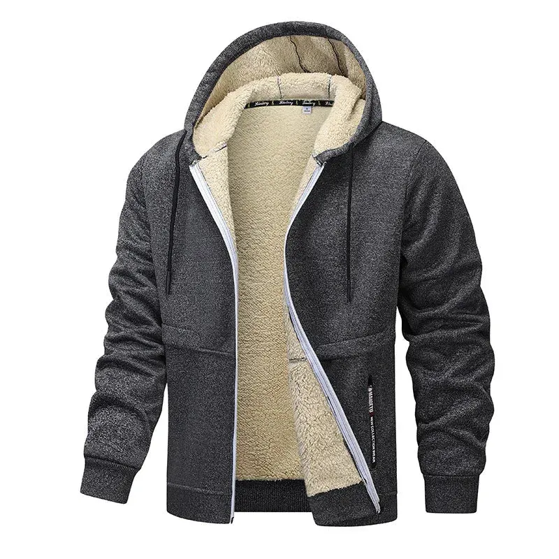Winter Fleece Sweatshirt Casual Thick Warm Sherpa Lined Hoodie