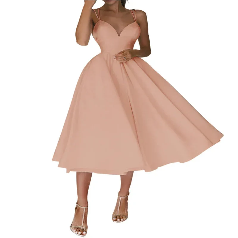 Sexy V-Neck Suspender Dress Summer Fashion A-Line Long Dress For Women