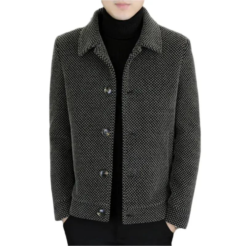 Velvet Padded Thickened Short Coat For Men
