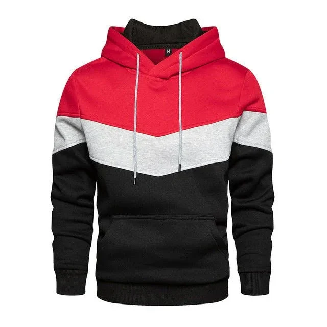 Men's Patchwork Casual Loose Fit Hoodies