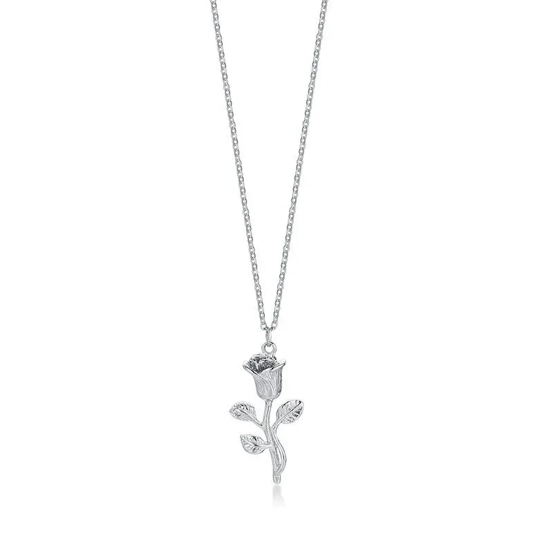 Stainless Steel Rose Necklace For Men
