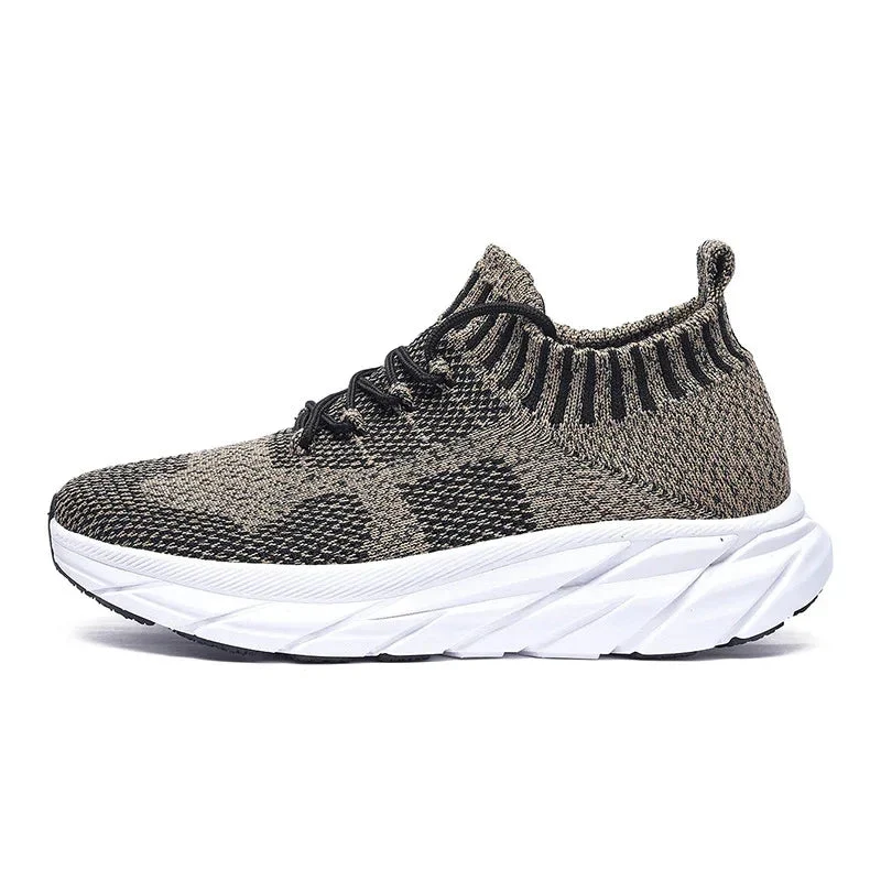 Men's Plus Size Flyknit Height Increasing Leisure Sneakers