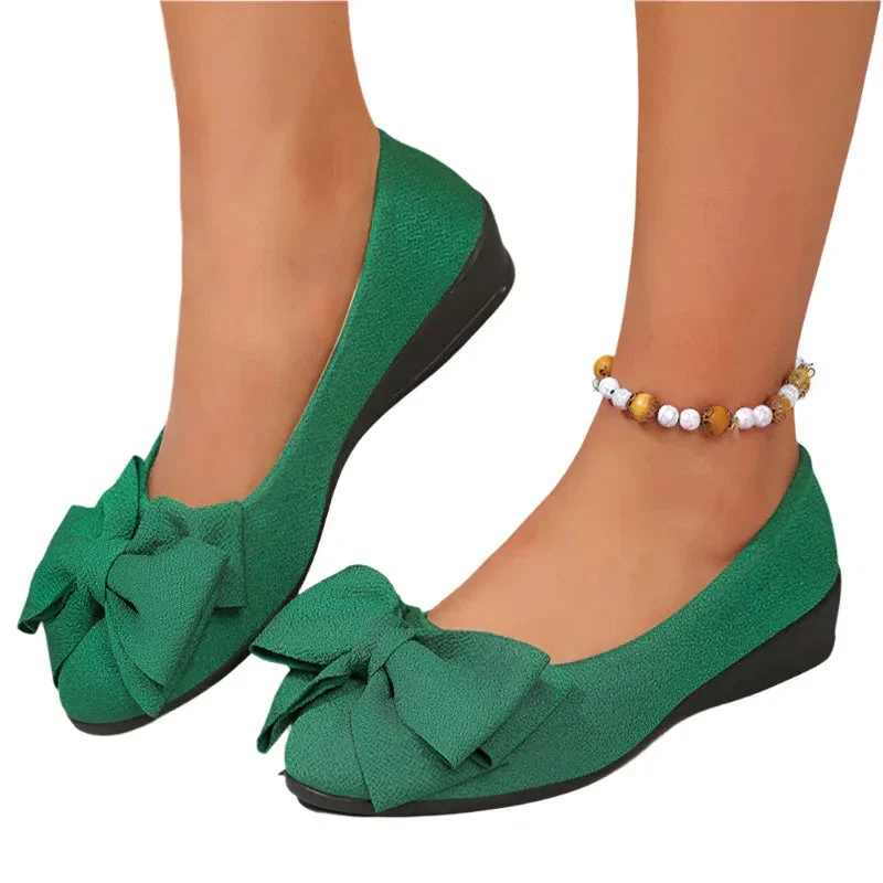 Bowknot Flats Shoes Fashion Casual Round Toe Slip-On Loafers For Women
