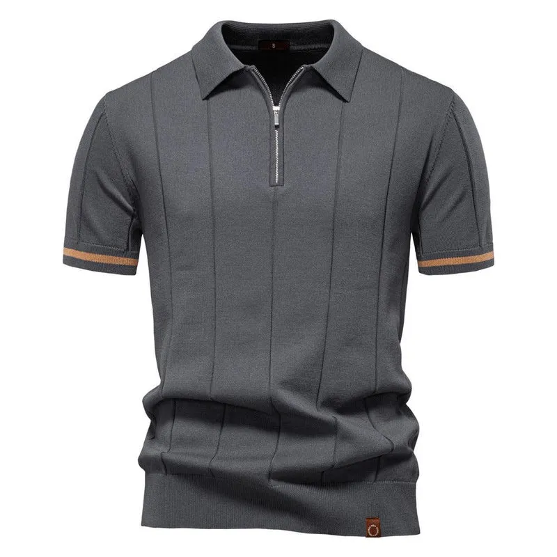 Men's Business Casual Woolen Polo Shirt