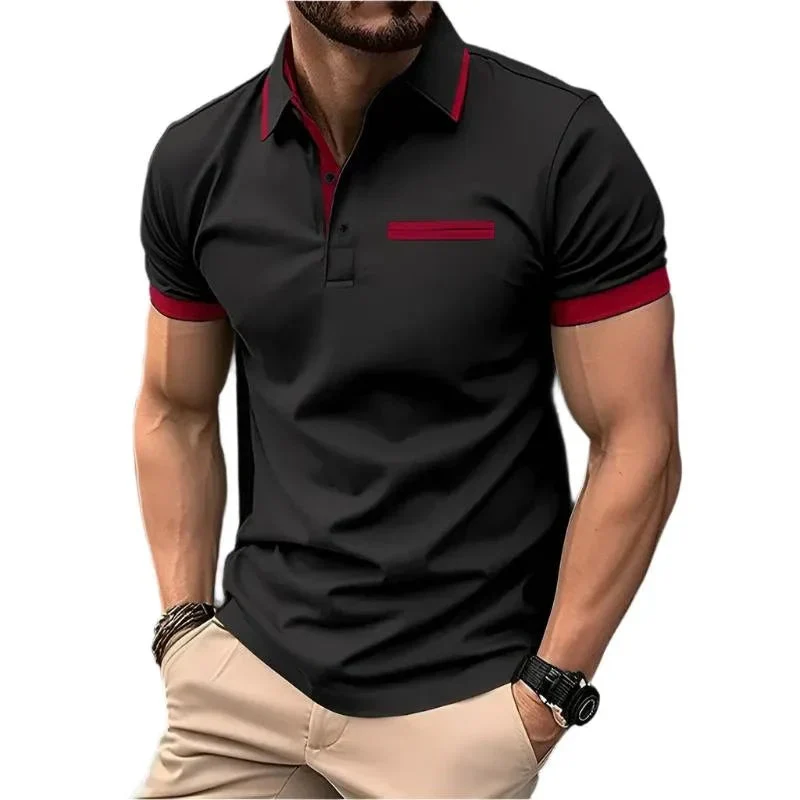 Men's Polo Shirt With Decorative Chest Pocket