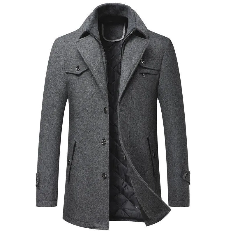 Men's Woolen Thickened Warm Autumn Winter Coat