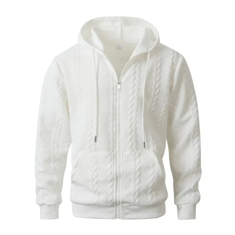 Men's Sporty Solid-Color Patterned Casual Hoodie