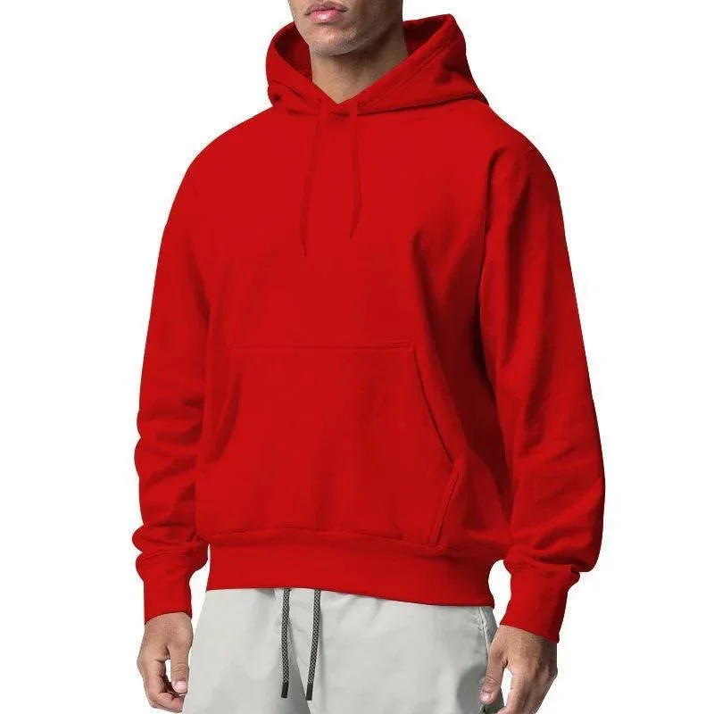 Men's Sports Solid Color Fleece Casual Sweater Hoodies