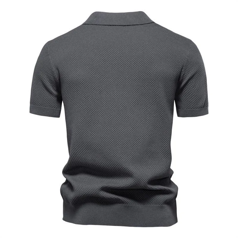 Men's Woolen Summer Short Sleevee Polo Shirt