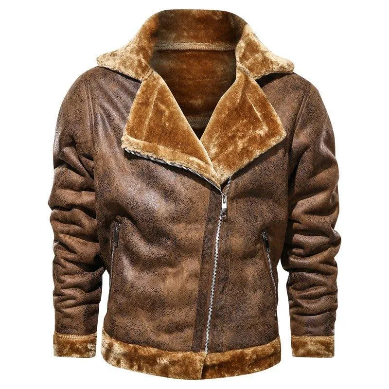 Thick Warm Men's Winter Leather Jacket