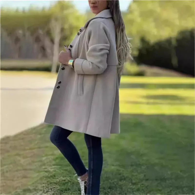 Women's Single-Breasted Fleece Thermal Jacket Coat