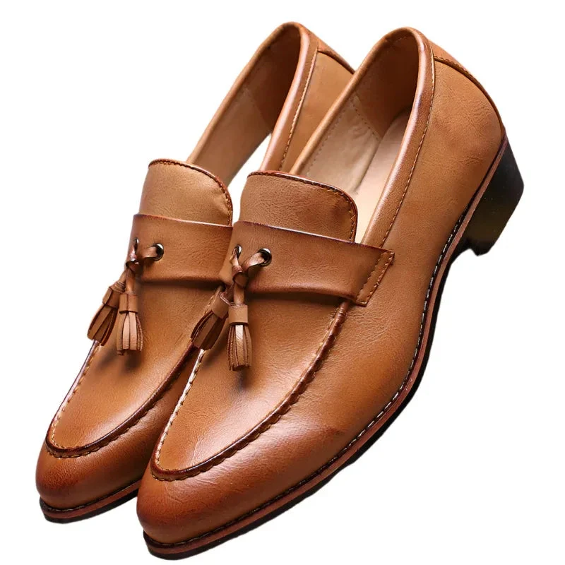 British Retro Slip-On Shoes Tassel Casual Loafers For Men