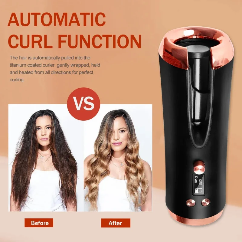 Portable Automatic Travel Smart Wireless Lcd Curling Iron