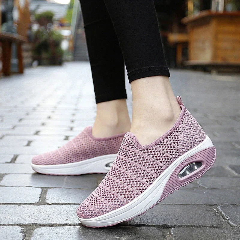 Women's Fashion Shoes Fly-Knit Breathable Outdoor Sneakers