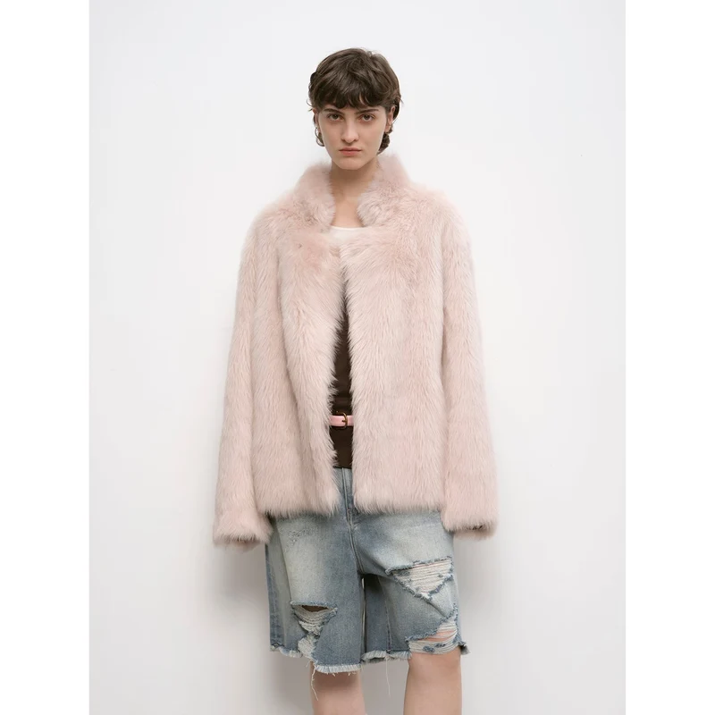 "Heartbeat Mark" Tuscany sheepskin women's short fur coat